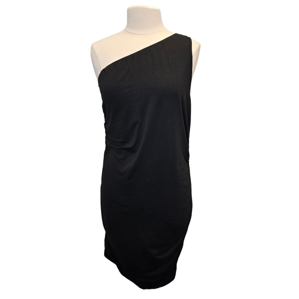 SHEIN Curve 3XL Black One-Shoulder Ruched Dress